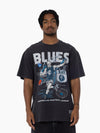 Carlton Blues Flaming Skull Footy Tee